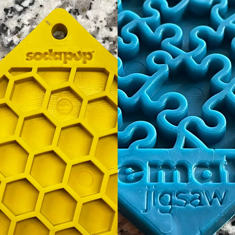 SodaPup Jigsaw & Honeycomb Lick Mat Bundle — 2 Large Mats - Image 2
