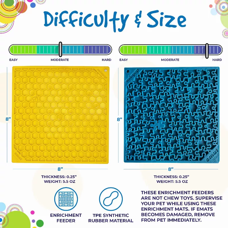 SodaPup Jigsaw & Honeycomb Lick Mat Bundle — 2 Large Mats - Image 5